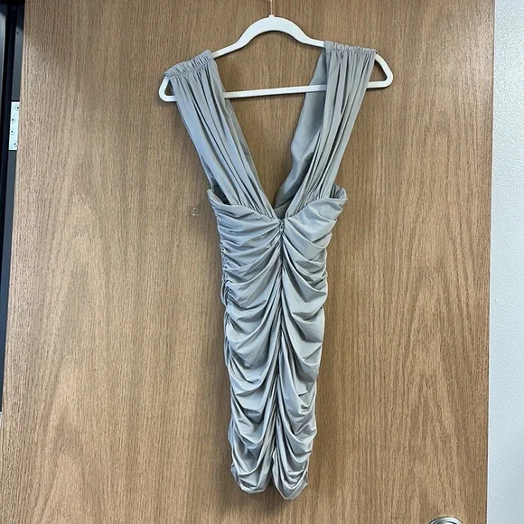 Keanan Plunging Ruched Mini Dress - Picture 6 of 8